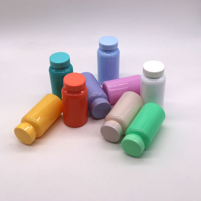 Colore personalizzato Bottiglia PET da 150 ml/5 oz per compresse/capsule/polvere/pillole e tappo in rilievo