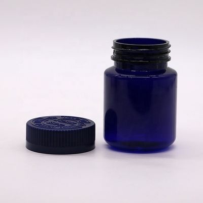 Bottiglia di pillole in PET da 120 ml con tappo di sicurezza da spingere verso il basso e girare Contenitore flaconcino farmacia