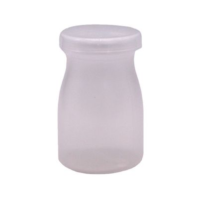 Logo personalizzato Bottiglia rotonda di budino in PP da 100 ml Perfetta per latte e alta temperatura