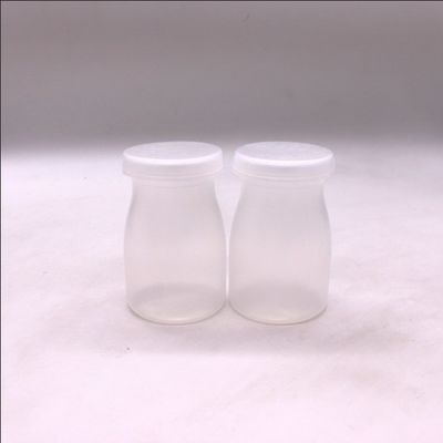 Logo personalizzato Bottiglia rotonda di budino in PP da 100 ml Perfetta per latte e alta temperatura