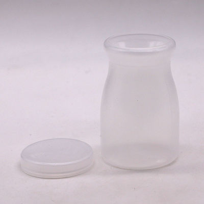Logo personalizzato Bottiglia rotonda di budino in PP da 100 ml Perfetta per latte e alta temperatura