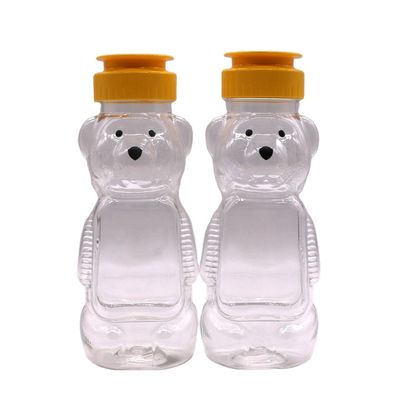 200ml PET Bear Plastic Honey Jars per alimenti e bottiglia creativa portatile per studenti