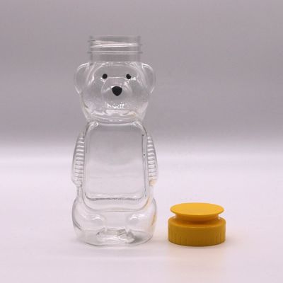 200ml PET Bear Plastic Honey Jars per alimenti e bottiglia creativa portatile per studenti