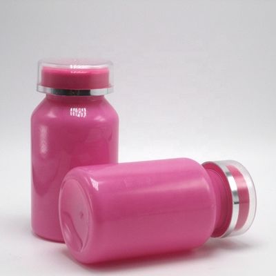 Collare in PET di taglia personalizzata Bottiglia di plastica luminosa da 120 ml con tappo PS a due strati
