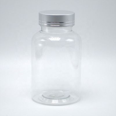 Bottiglia di plastica PET Boston Rotonda Contenitori di medicinali bianchi/trasparenti con coperchi a prova di bambini