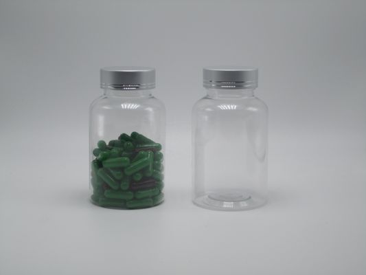 Bottiglia di plastica PET Boston Rotonda Contenitori di medicinali bianchi/trasparenti con coperchi a prova di bambini