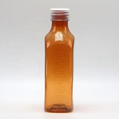 Cappuccio a vite 240 ml PET liquido orale bottiglia piatta quadrata per la sicurezza dei bambini e liquidi medici