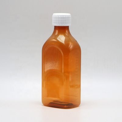 Cappuccio a vite 240 ml PET liquido orale bottiglia piatta quadrata per la sicurezza dei bambini e liquidi medici