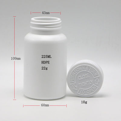 Contenitore per medicinali 225 ml/7,6 oz HDPE Bottiglia di plastica Capsula/Pulvere/Trasportatore di integratori per pillole