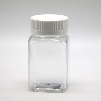 Colore personalizzato 100ml PET Quadrato Barattolo trasparente con diversi tappi da Chinese Pharmaceutical Company