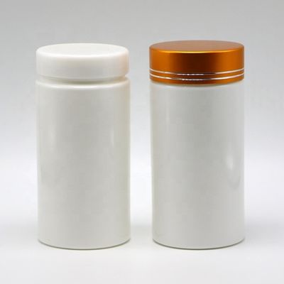 Bottiglie per farmacia in forma di cilindro dritto in plastica PE da 200 ml con coperchio in alluminio