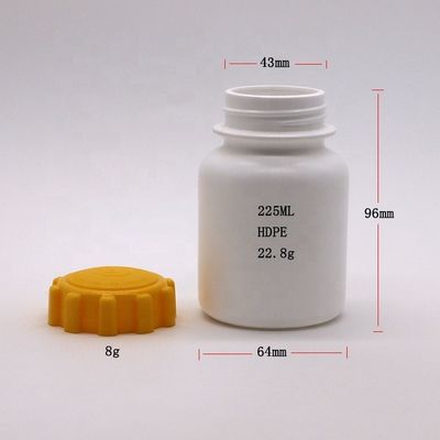 225 ml rotondo 7.5 oz contenitore di farmaci in HDPE di plastica supplemento portabottiglie copertura di attrezzatura