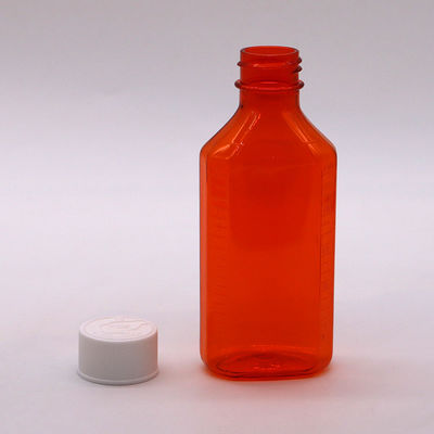 100cc PET Amber/ Orange Maple Cough Syrup Bottiglia per liquidi orali con tappo CRC e sigillo termico