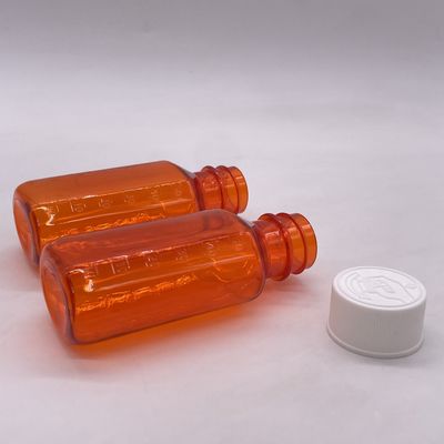 Bottiglia liquida per medicinali in plastica PET da 60 ml con tappo a prova di bambino e stampa a schermo