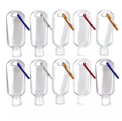 Contenitore per lavaggio a mano PET trasparente da 50 ml Portatile Riempievole Vuoto Viaggio Squeeze Bottle con Anello