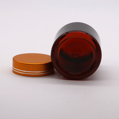 Bottiglia di plastica a forma rotonda di 100cc ambra/marrone in PET con tappi in alluminio per capsule/pillole