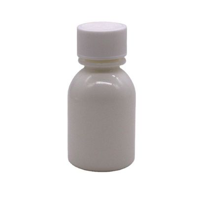 Contenitore a coperchio a prova di bambino 60 ml Bottiglia di liquido per la tosse in PE bianco