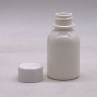 Contenitore a coperchio a prova di bambino 60 ml Bottiglia di liquido per la tosse in PE bianco