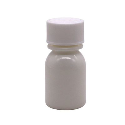 Bottiglia per liquidi orali bianca in PE da 30 ml con coperchio a prova di bambino e tappo CRC