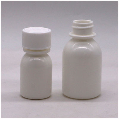 Bottiglia per liquidi orali bianca in PE da 30 ml con coperchio a prova di bambino e tappo CRC