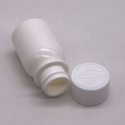 Bottiglia per liquidi orali bianca in PE da 30 ml con coperchio a prova di bambino e tappo CRC
