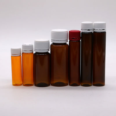 Bottiglia per liquidi orali PET Amber Brown da 15 ml con tappo a prova di manomissione per imballaggi medici
