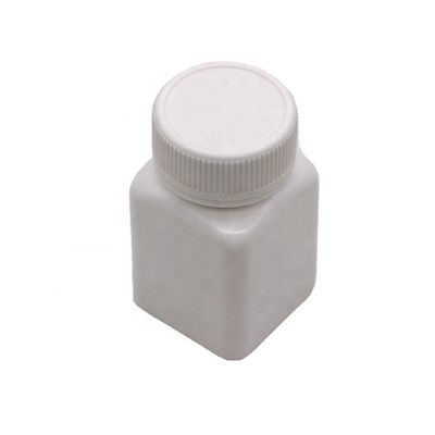 Bottiglia di plastica quadrata sterile in HDPE di piccola capacità da 50 cc con tappo a vite