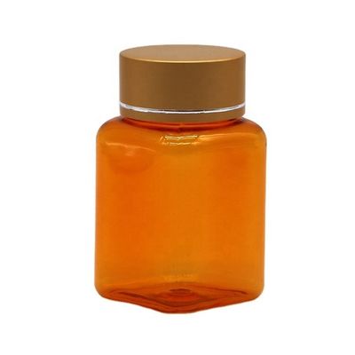 Bottiglia di pillole trasparente quadrata in PET da 90 ml con tappi diversi di Chinese Pharmaceutical Company