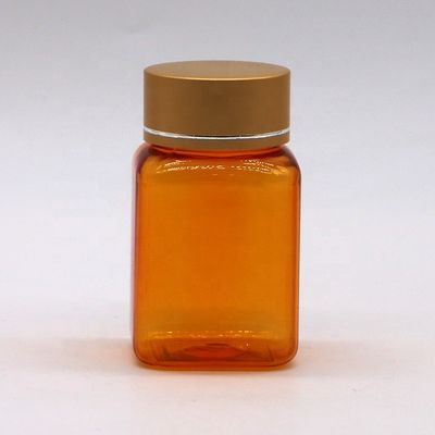 Bottiglia di pillole trasparente quadrata in PET da 90 ml con tappi diversi di Chinese Pharmaceutical Company