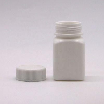 Bottiglia di plastica quadrata sterile in HDPE di piccola capacità da 50 cc con tappo a vite