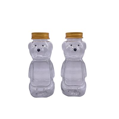 Bottiglia per bevande in plastica a forma di orso da 200 ml con tappo a vite in alluminio