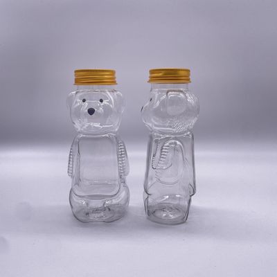 Bottiglia per bevande in plastica a forma di orso da 200 ml con tappo a vite in alluminio