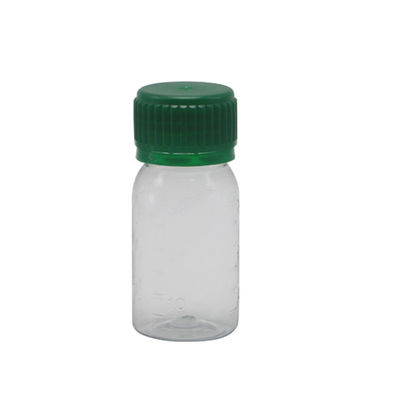 Bottiglia per liquidi orali bianca in PET da 30 ml con tappo di sicurezza e serigrafia