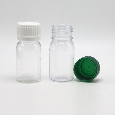 Bottiglia per liquidi orali bianca in PET da 30 ml con tappo di sicurezza e serigrafia