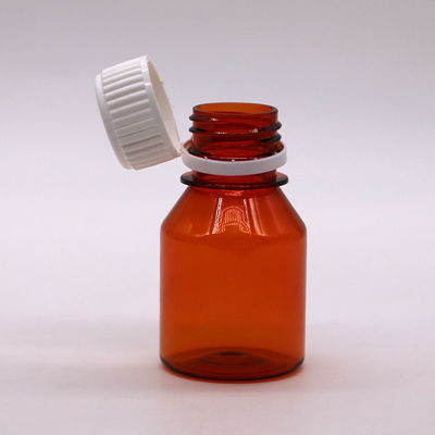 Bottiglie di compresse di plastica portatili vuote in PET da 50 ml con tappo a vite bianco