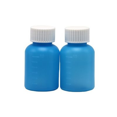 Medicina industriale 60 ml/2 oz HDPE sciroppo bottiglia Bianco/blu opaco Anti-ultravioletto