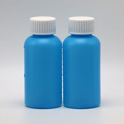 Medicina industriale 60 ml/2 oz HDPE sciroppo bottiglia Bianco/blu opaco Anti-ultravioletto