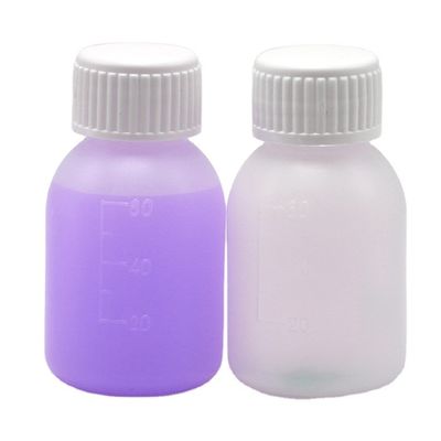 Bottiglia di sciroppo PE 60 ml / 2 oz in colore opaco bianco / blu per opzioni di colore personalizzate