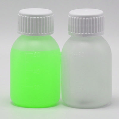 Bottiglia di sciroppo PE 60 ml / 2 oz in colore opaco bianco / blu per opzioni di colore personalizzate