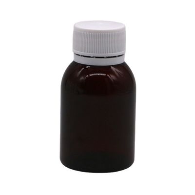 Bottiglia per liquidi orali per sciroppo per tosse di acero PET da 80 ml con stampa a schermo e tappo di sicurezza