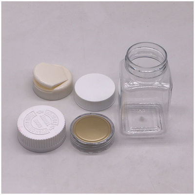 Bottiglia di medicinali Bottiglia di plastica quadrata in PET da 100 ml con colore personalizzato e coperchi diversi