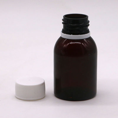 Bottiglia per liquidi orali per sciroppo per tosse di acero PET da 80 ml con stampa a schermo e tappo di sicurezza