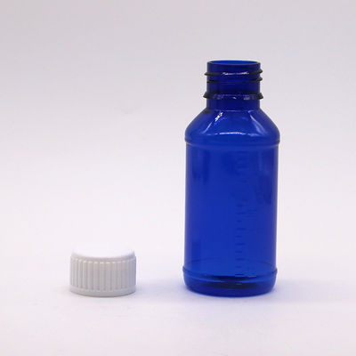 Bottiglia di sciroppo per tosse PET da 100cc ambra/arancione/azzurro con tappo di sicurezza e sigillo termico
