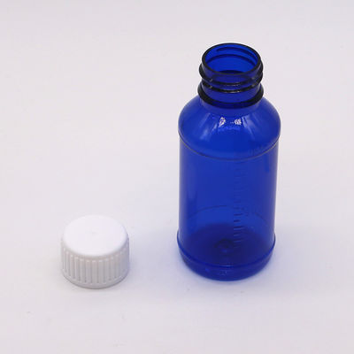 Bottiglia di sciroppo per tosse PET da 100cc ambra/arancione/azzurro con tappo di sicurezza e sigillo termico