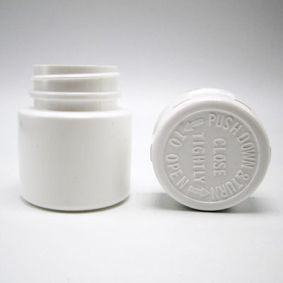 30 ml di HDPE Portatile in polvere di plastica bianca Pillola per farmaci Bottiglie per compresse Contenitore con tappo di sicurezza per bambini