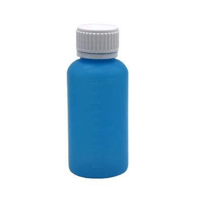 Bottiglia di plastica vuota liquida da 100 ml in HDPE a colori personalizzabili con scala e coperchio di sicurezza