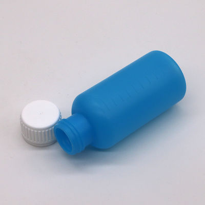 Bottiglia di plastica vuota liquida da 100 ml in HDPE a colori personalizzabili con scala e coperchio di sicurezza
