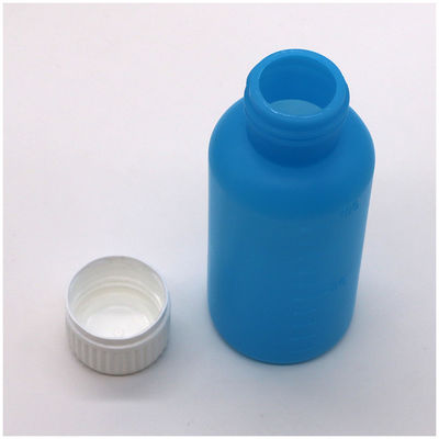 Bottiglia di plastica vuota liquida da 100 ml in HDPE a colori personalizzabili con scala e coperchio di sicurezza