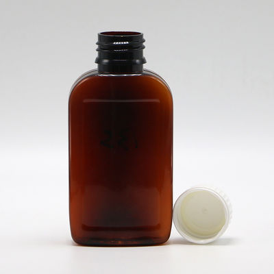 100cc PET Amber/Orange Maple Cough Syrup Bottle con cappuccio CRC e sigillo termico
