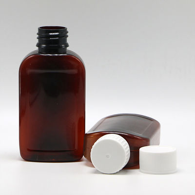 100cc PET Amber/Orange Maple Cough Syrup Bottle con cappuccio CRC e sigillo termico